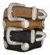 Arlington Western Coin Concho Leather Belt by Diamond V Texas Star