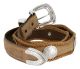 Arlington Western Coin Concho Leather Belt by Diamond V Texas Star