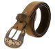 Cowboy Western Antique Buckle Edge Stitch Western Leather Belts by Diamond V Texas Star