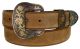 Cowboy Western Antique Buckle Edge Stitch Western Leather Belts by Diamond V Texas Star