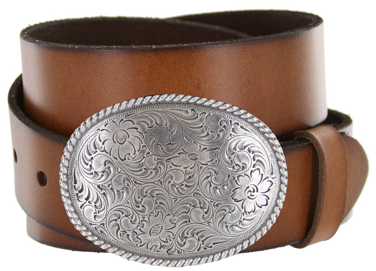 El Paso Western Trophy Buckle Full Grain Leather Casual Western Belt