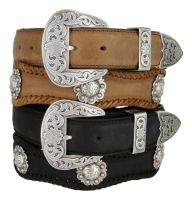 Fort Worth Saddle Berry Western Concho Belt by Diamond V Texas Star