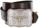 Golden Longhorn Western Belt by Diamond V Texas Star
