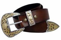 Golden Western Men's Full Grain Leather Belt 1 1/2" Wide Western Belt