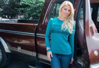 Cayucos Thermal-Teal  T-1602 Made in USA Original Cowgirl Clothing Co