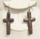 New Starburst Cross Earrings J-4007-Patina