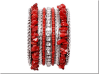 Coral Chip Bangle  J-2314