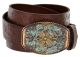 New Orleans Western Tooled Full Grain Leather Belt by Diamond V Texas Star