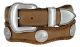 Oregon Trail Coin Western Concho Belt by Diamond V Texas Star
