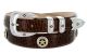 Presidential Gold Star Concho Western Leather Belt by Diamond V Texas Star