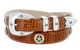 Presidential Gold Star Concho Western Leather Belt by Diamond V Texas Star