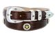 Presidential Gold Star Concho Western Leather Belt by Diamond V Texas Star