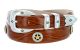 Presidential Gold Star Concho Western Leather Belt by Diamond V Texas Star