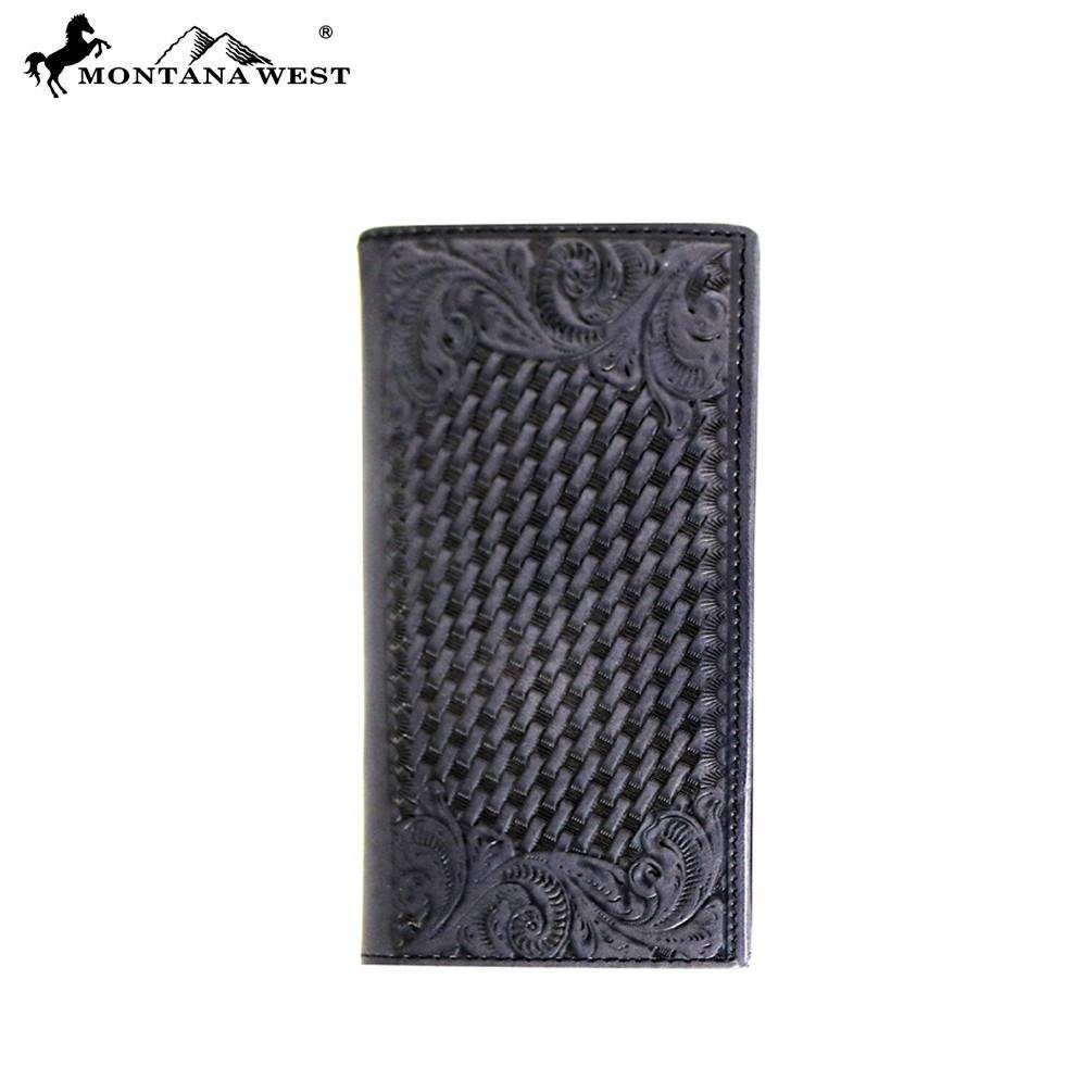 Genuine Tooled Leather Collection Phone Charging Men&#39;s PWL-W011 Wallet