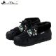SBT-007 Montana West Moccasins Aztec Collection-Black and Brown