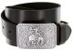 Silver Bronco Rider Cowboy Leather Belt by Diamond V Texas Star