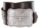 Silver Longhorn Genuine Leather Western Belt by Diamond V Texas Star