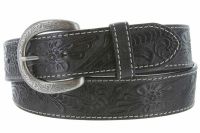 Terry Western Engraved Buckle Genuine Leather Belt