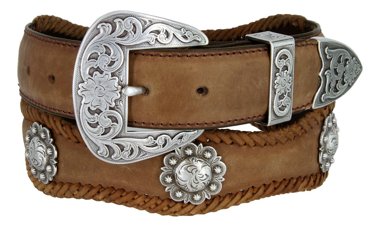 Fort Worth Saddle Berry Western Concho Belt by Diamond V Texas Star