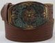 Southwestern Full Grain Leather Jean Belt Diamond V Texas Star