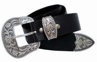 Full Grain Western Leather Belt by Diamond V Texas Star