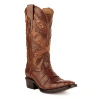 Stallion Aligator Belly Exotic French Toe Cowboy Boot | Ferrini Boots - Ferrini USA (Ferrini Sizes: 8D, Ferrini Colors: Cognac)