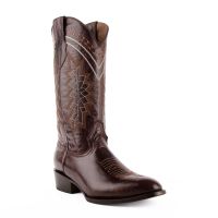 Apache Leather Western Western Boots with Round Toe | Ferrini Boots - Ferrini USA (Apache Colors: Chocolate, Apache Sizes: 8D)