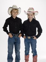 CHILD'S Western Shirt (Blk Str / Bonanza - Colors: Black, Bonanza  Sizes: Small)
