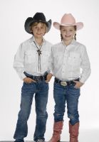 CHILD'S Western Shirt (Blk Str / Bonanza - Colors: White, Bonanza  Sizes: Small)