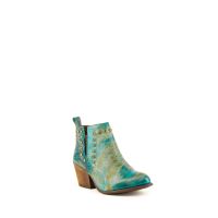 Stella - Ladies Leather Turquoise Cowgirl Short Boots | Ferrini Boots - Ferrini USA (Ferrini Sizes: 6B, Ferrini Colors: Turquoise)