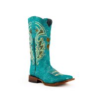 Shimmer - Womens Full Grain Leather Cowgirl Boots | Ferrini Boots - Ferrini USA (Ferrini Sizes: 6B, Ferrini Colors: Turquoise)