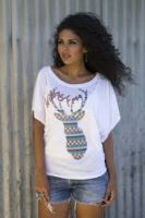 Wild and Free Bohemian Deer Dolman  T-1811 (Bonanza  Sizes: Small)