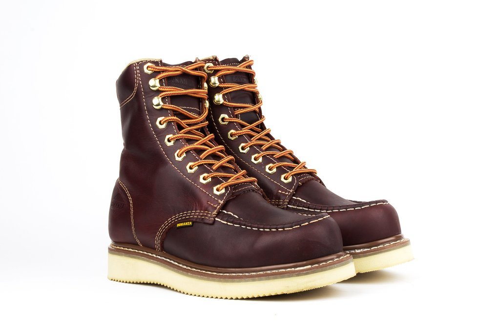 BA829 Bonanza Work Boots 8" Mocc Toe Boot by Bonanza Boots